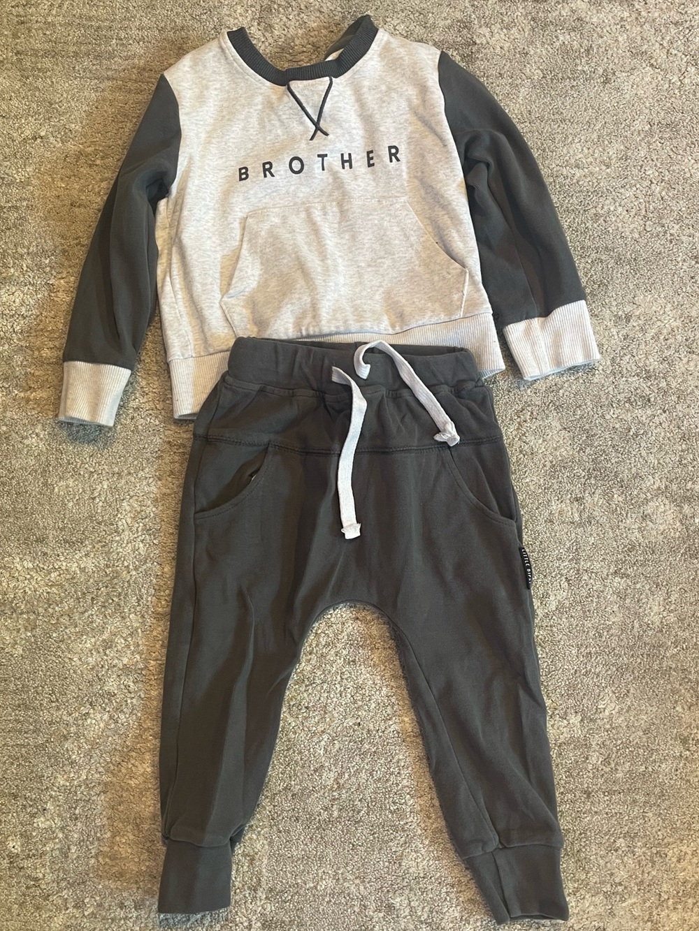 Little Bipsy BROTHER Gray Raglan Sweatshirt with Joggers